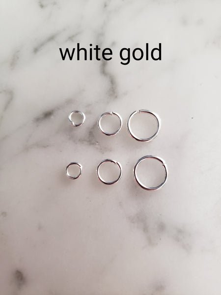 3 size White Gold Jump Rings