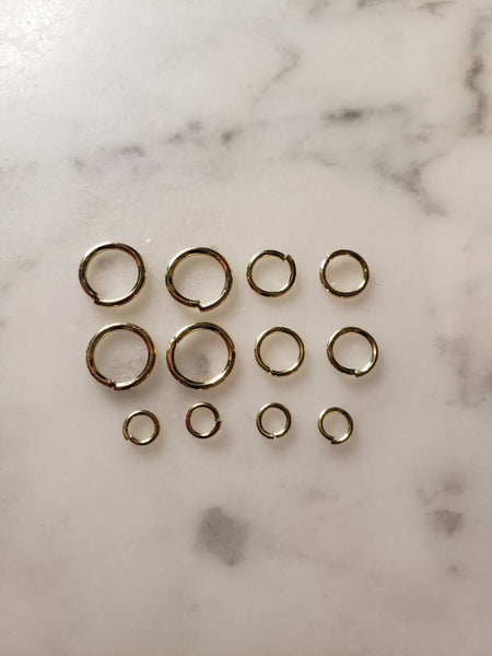 3 size Gold Jump Rings