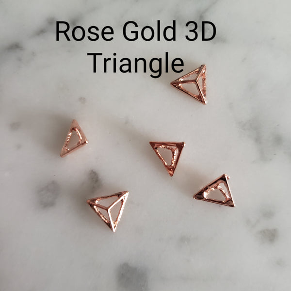 3D Rose Gold Pyramids