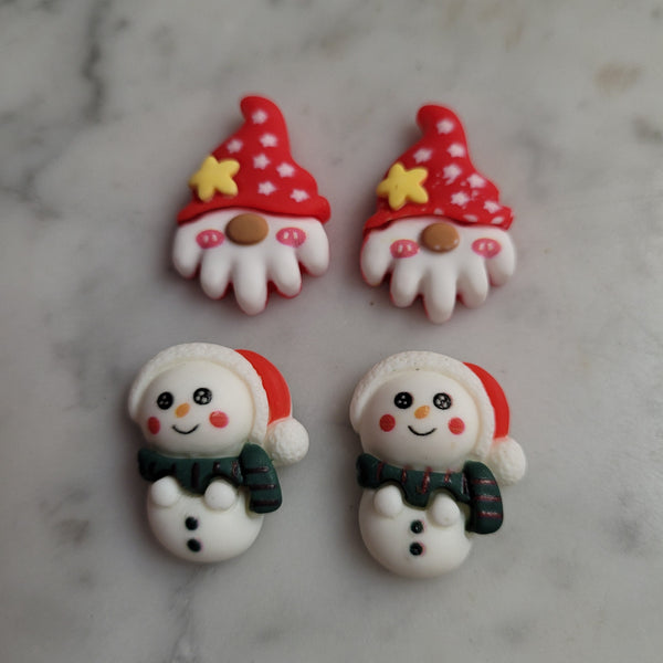 Gnome and Snowman Christmas OVERSIZED Kawaii Charms