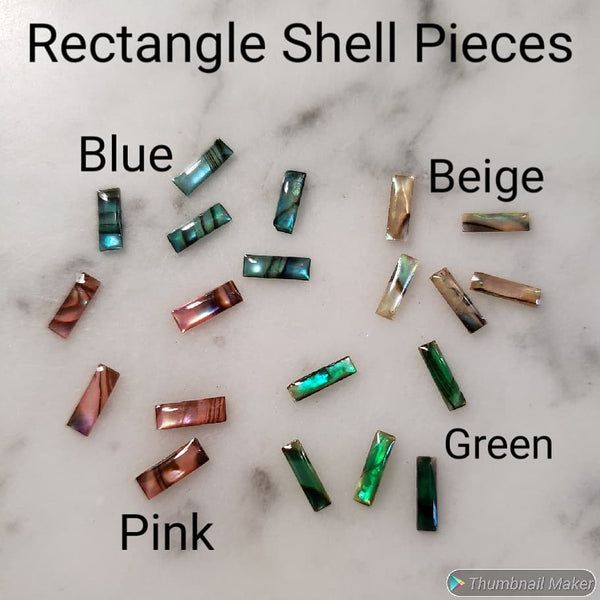 Shell Rectangle Pieces for Nail Embellishments